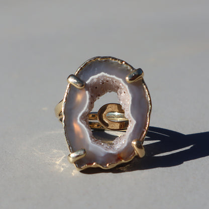 Agate Micro-Crystals Ring