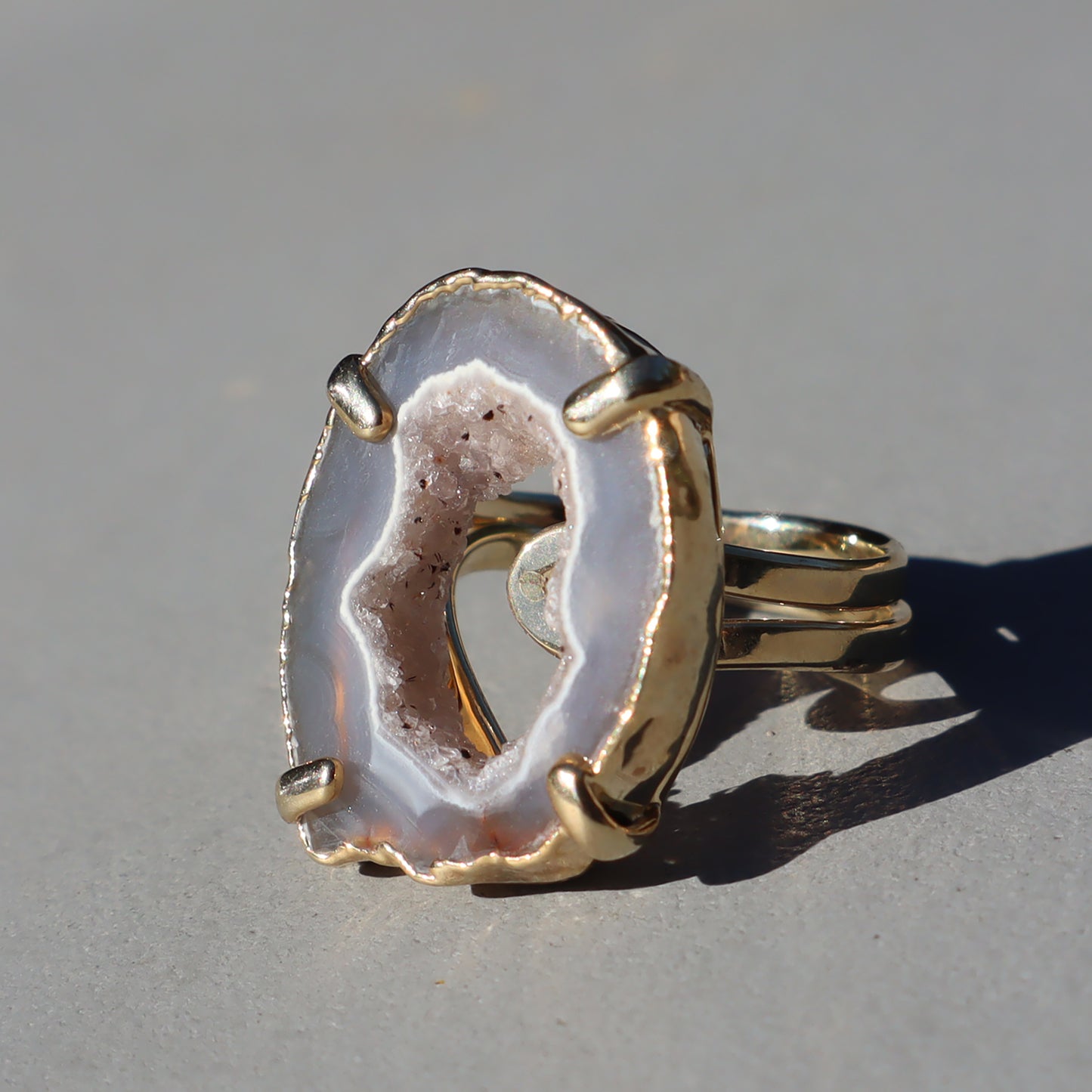 Agate Micro-Crystals Ring