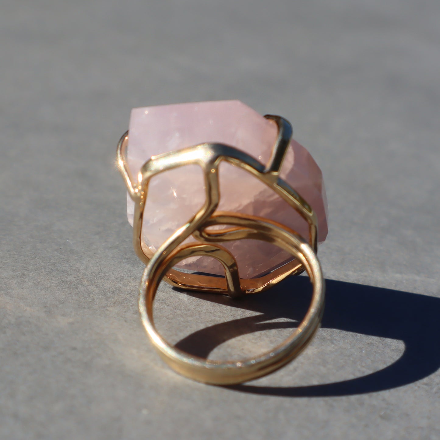 Polished Rose Quartz Ring