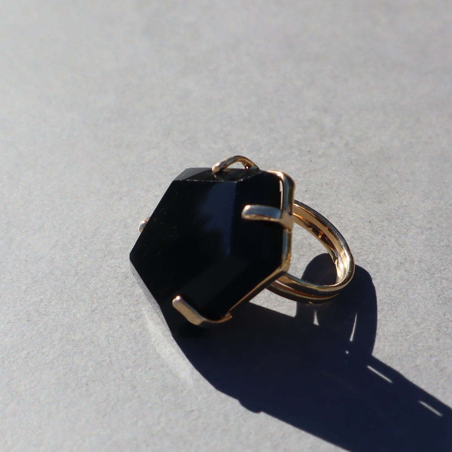 Polished Black Onyx Ring