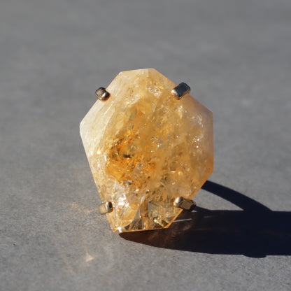 Polished Citrine Quartz Ring