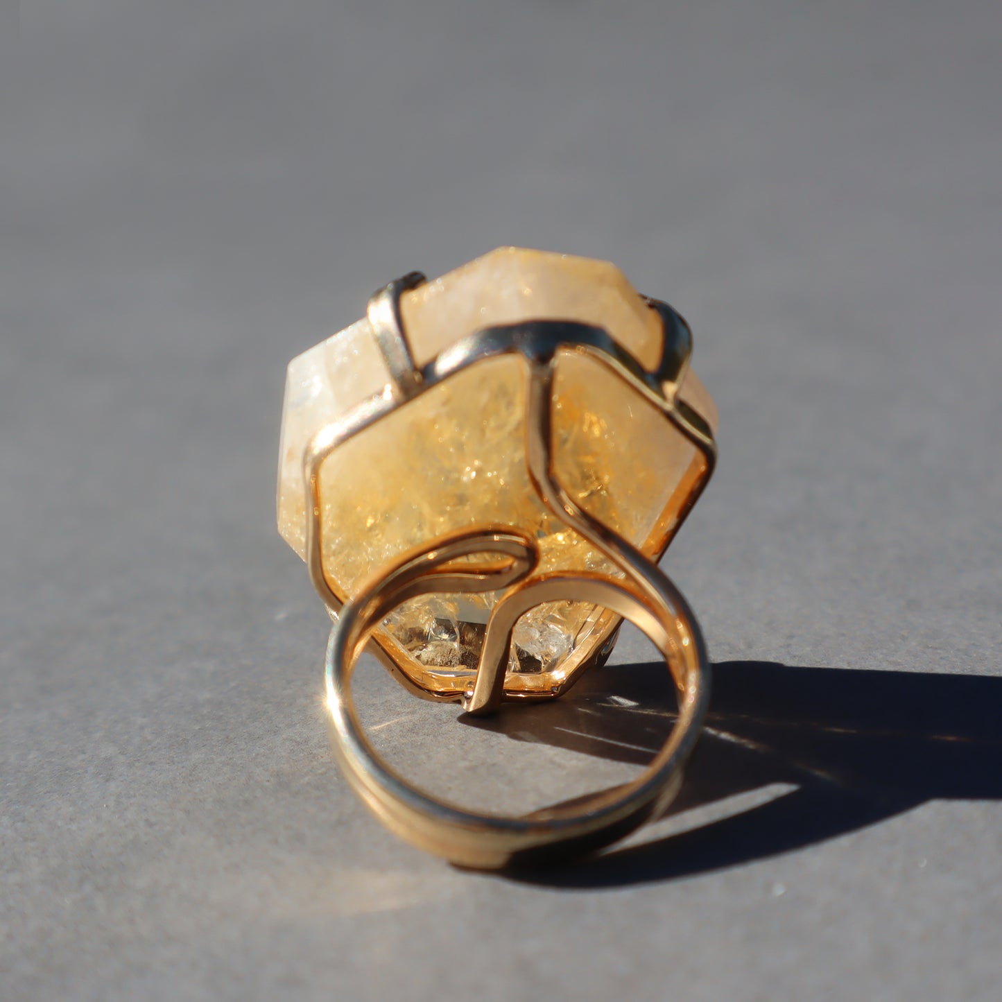 Polished Citrine Quartz Ring