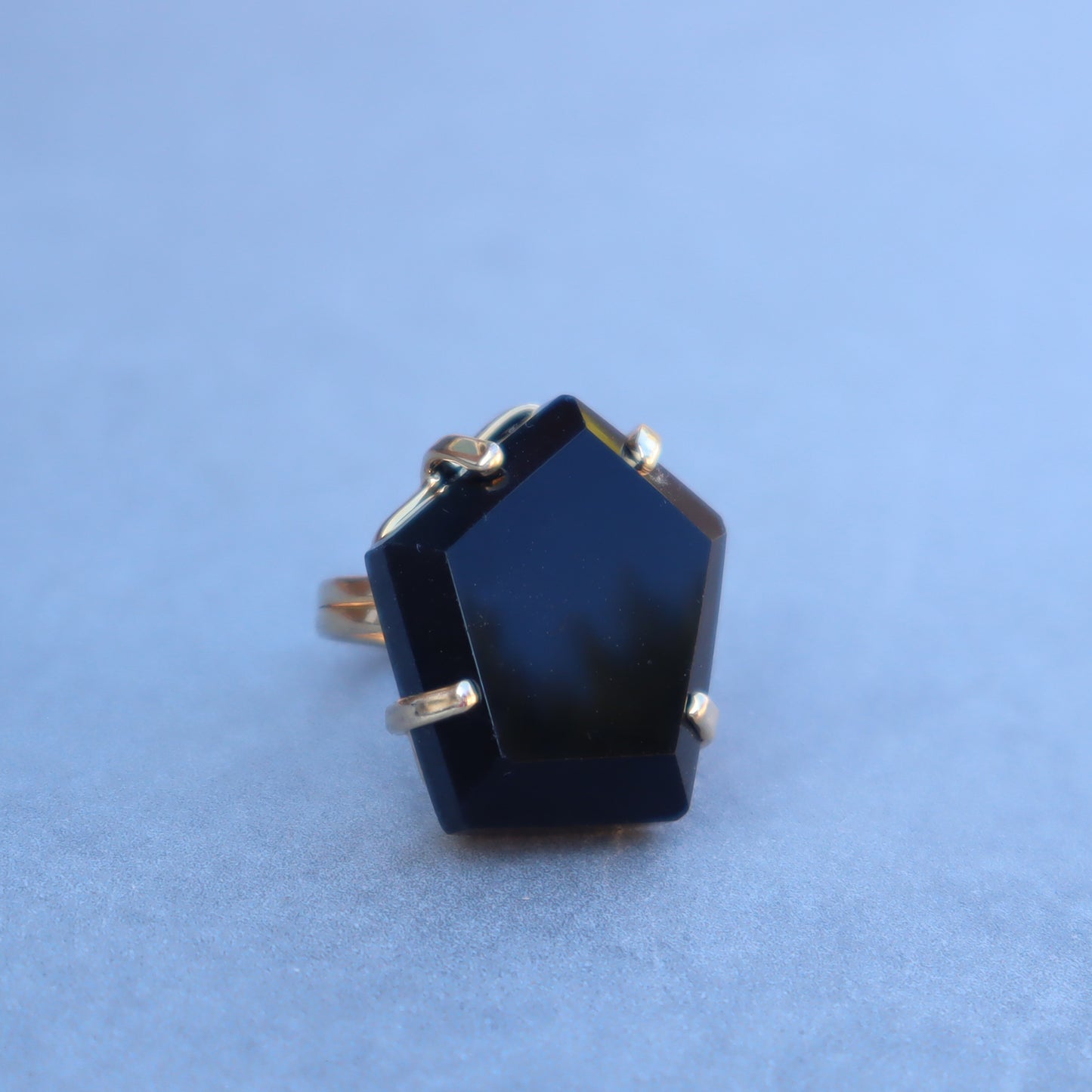 Polished Black Onyx Ring