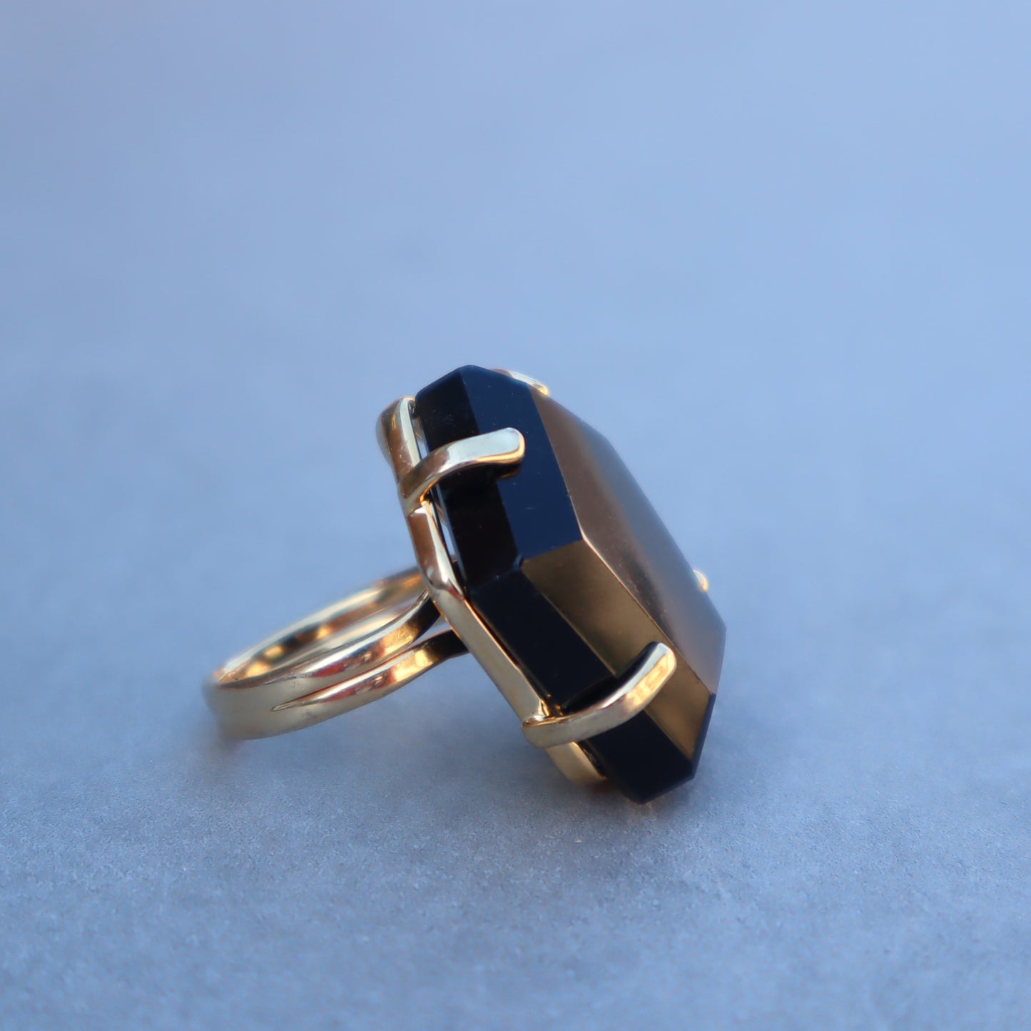 Polished Black Onyx Ring