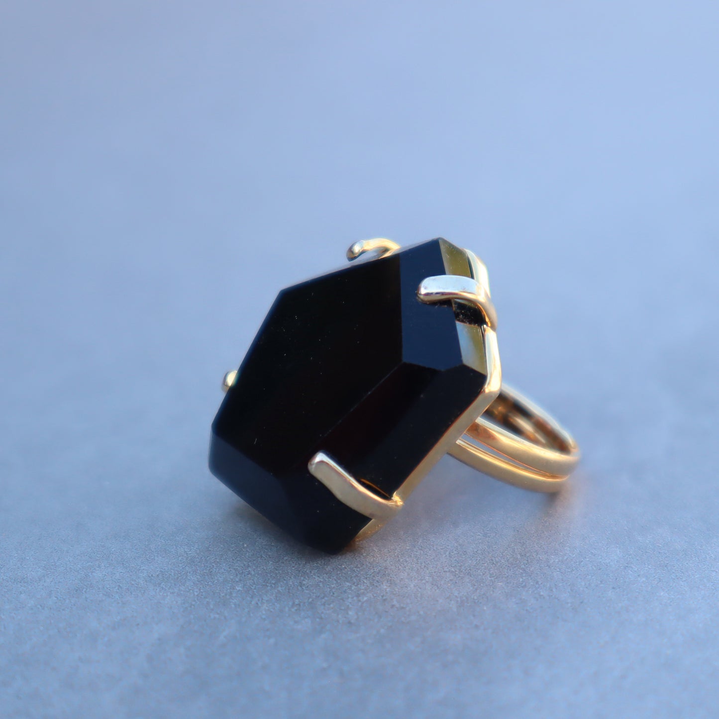 Polished Black Onyx Ring