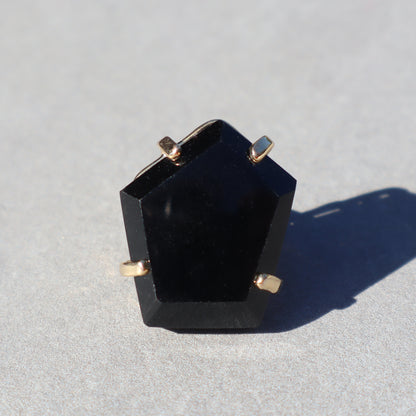 Polished Black Onyx Ring