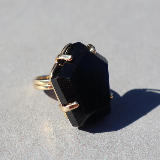 Polished Black Onyx Ring