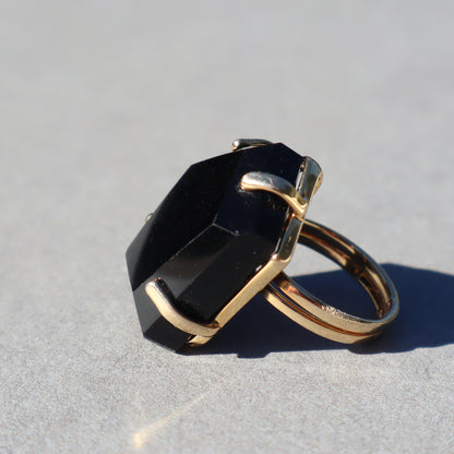 Polished Black Onyx Ring