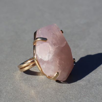 Polished Rose Quartz Ring