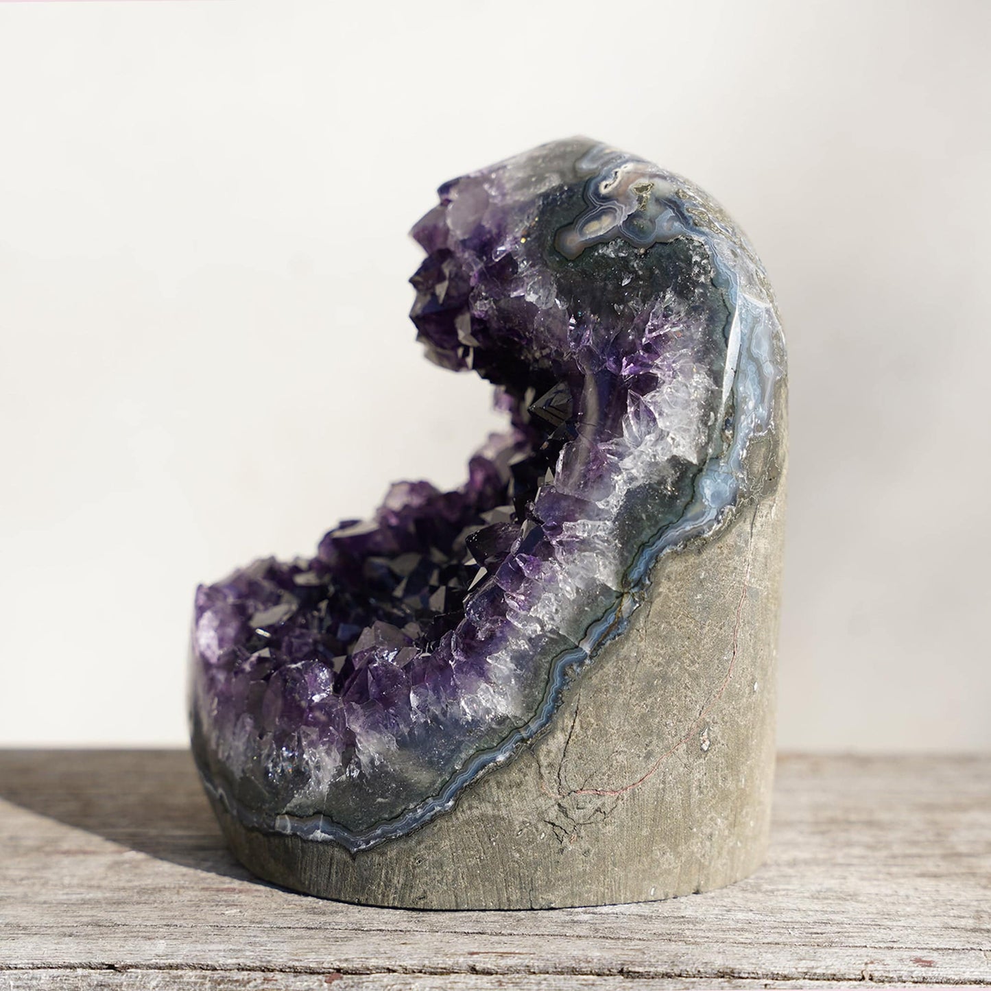 The Wave: Unique Amethyst Geode Quartz Mineral Decor - Deepest Earth