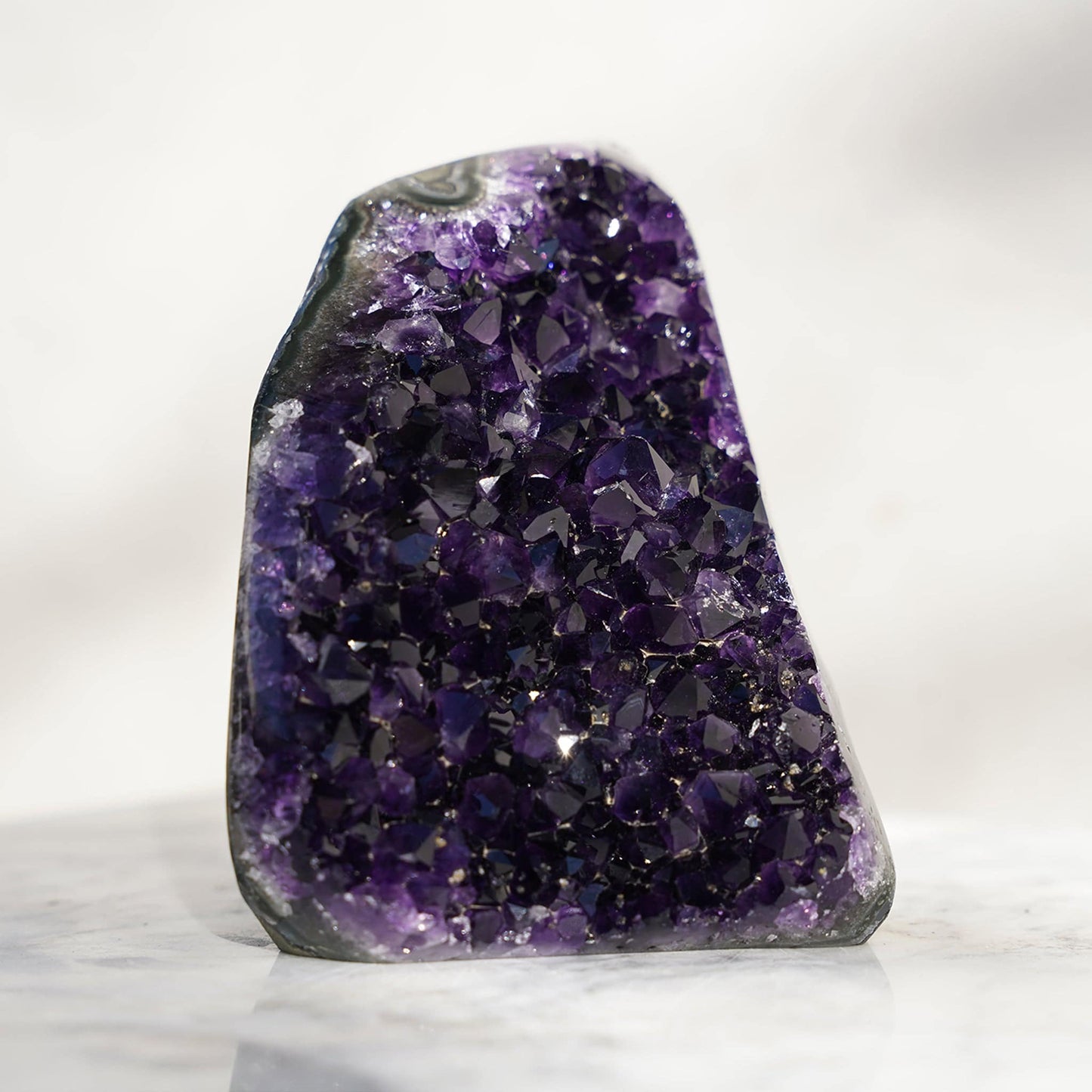 Abyss Amethyst Geode: Quartz, Green, Blue Agate. High Quality - Deepest Earth