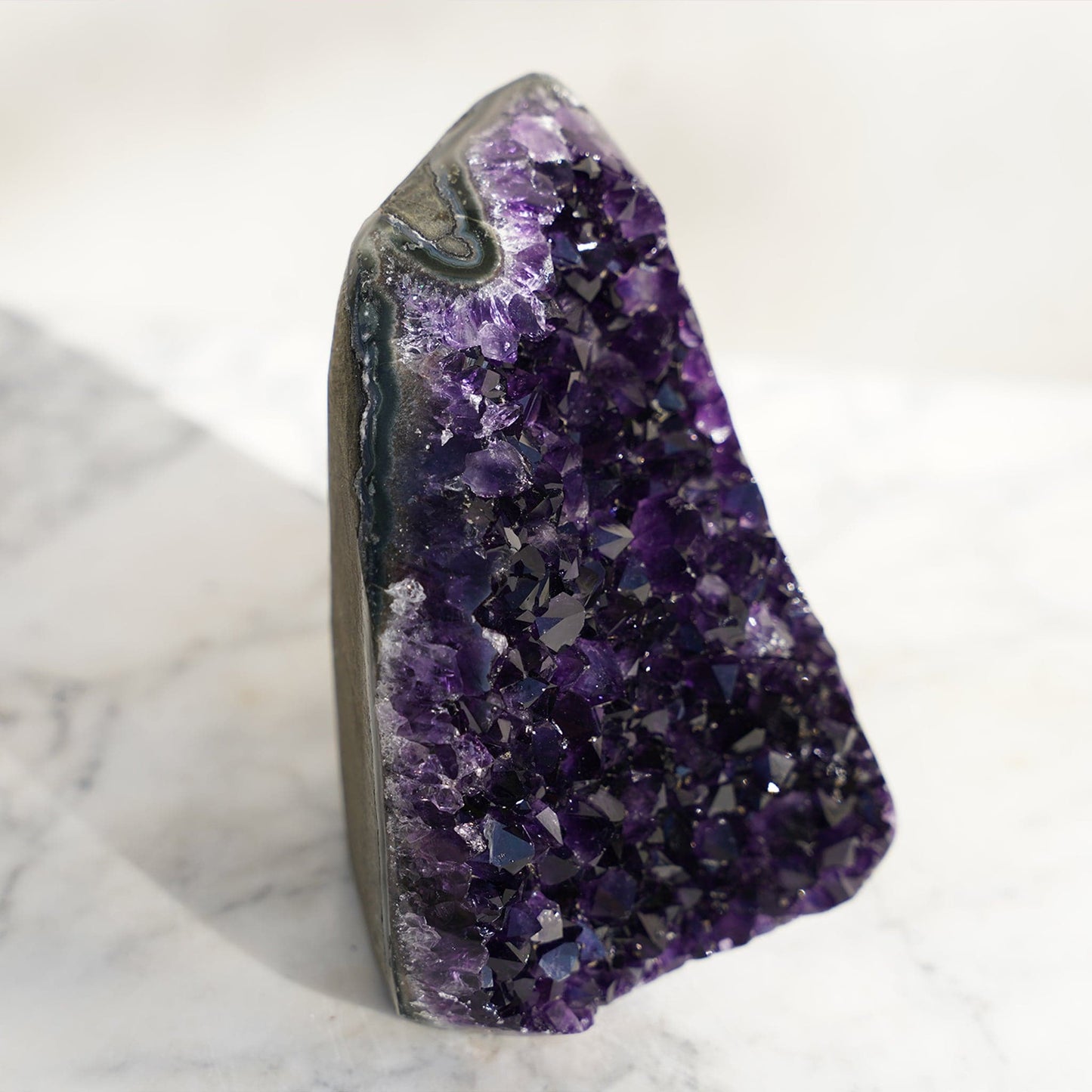 Abyss Amethyst Geode: Quartz, Green, Blue Agate. High Quality - Deepest Earth