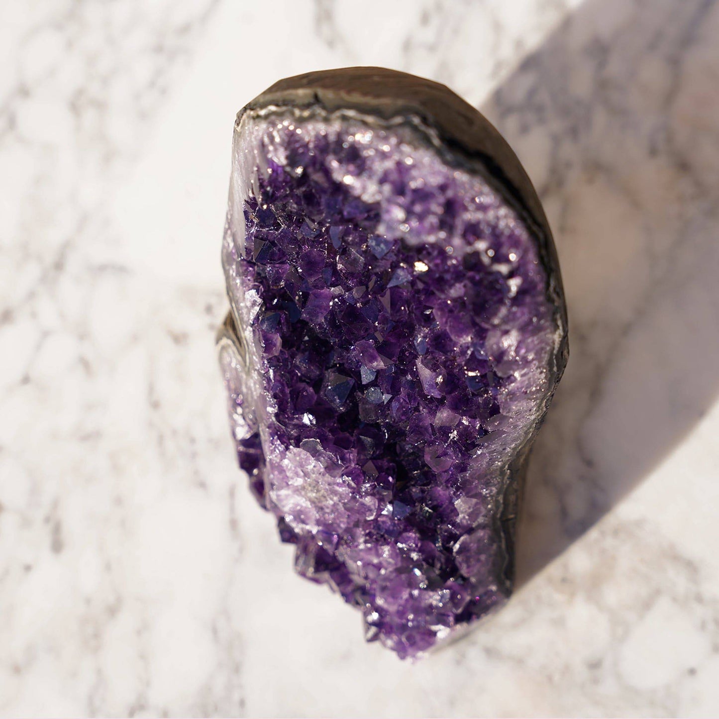 SIRIUS Rare shape amethyst geode for sale from Uruguay - Deepest Earth