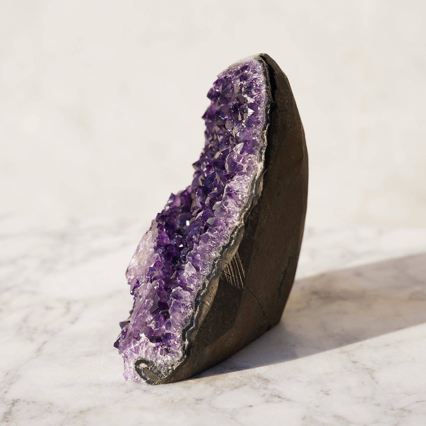 SIRIUS Rare shape amethyst geode for sale from Uruguay - Deepest Earth