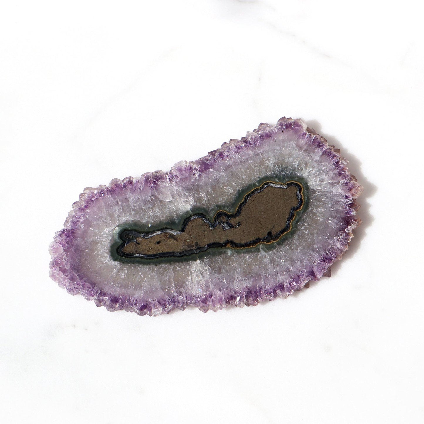 Rare Amethyst Stalactite Slice. Minerals, Crystals, Jasper, rich melange of minerals - Deepest Earth