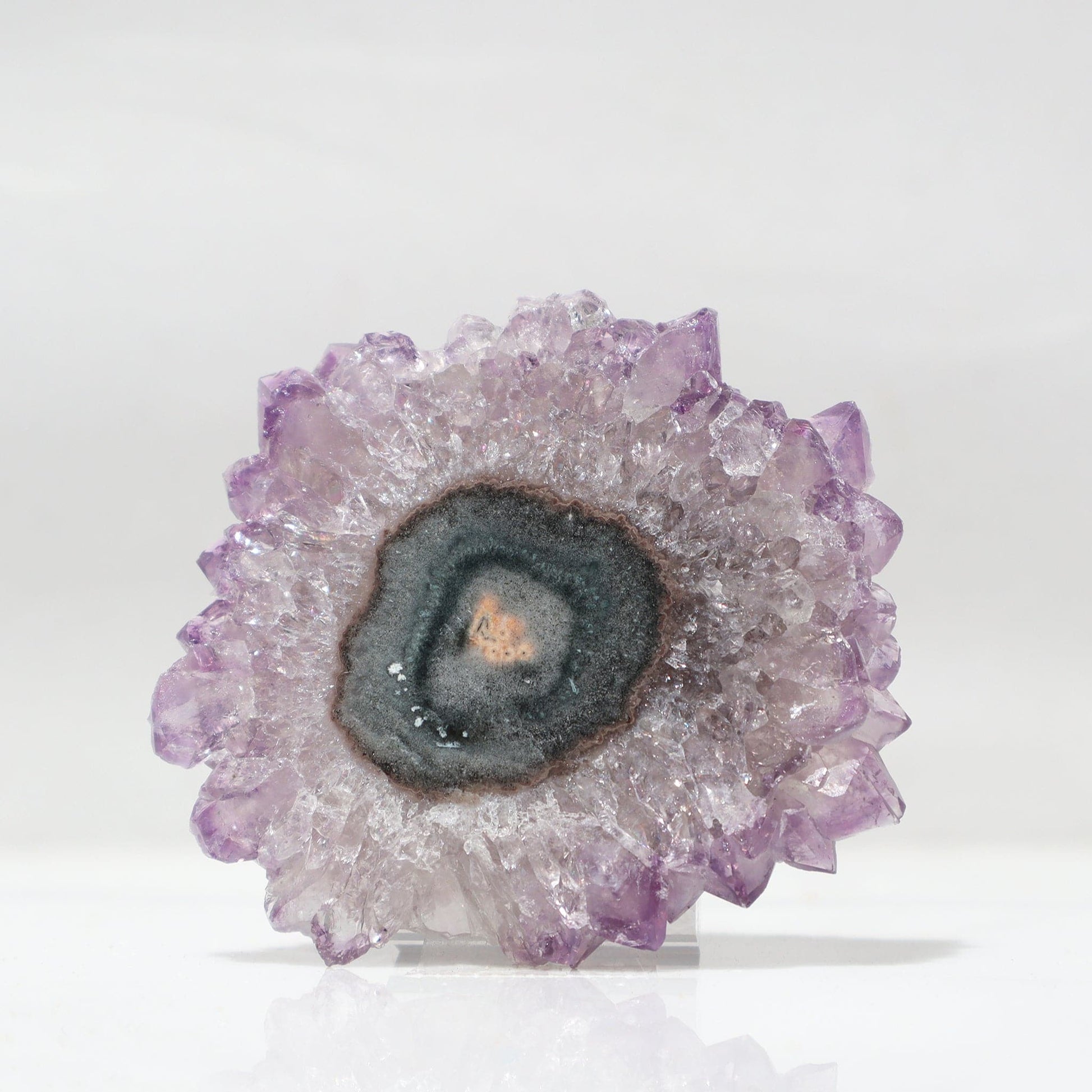 Amethyst Violet Crystal Peaks Stalactite Slice - Deepest Earth