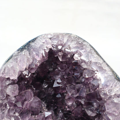 Lilac-Plum on Stand with Stalactite Amethyst Geode  - Deepest Earth