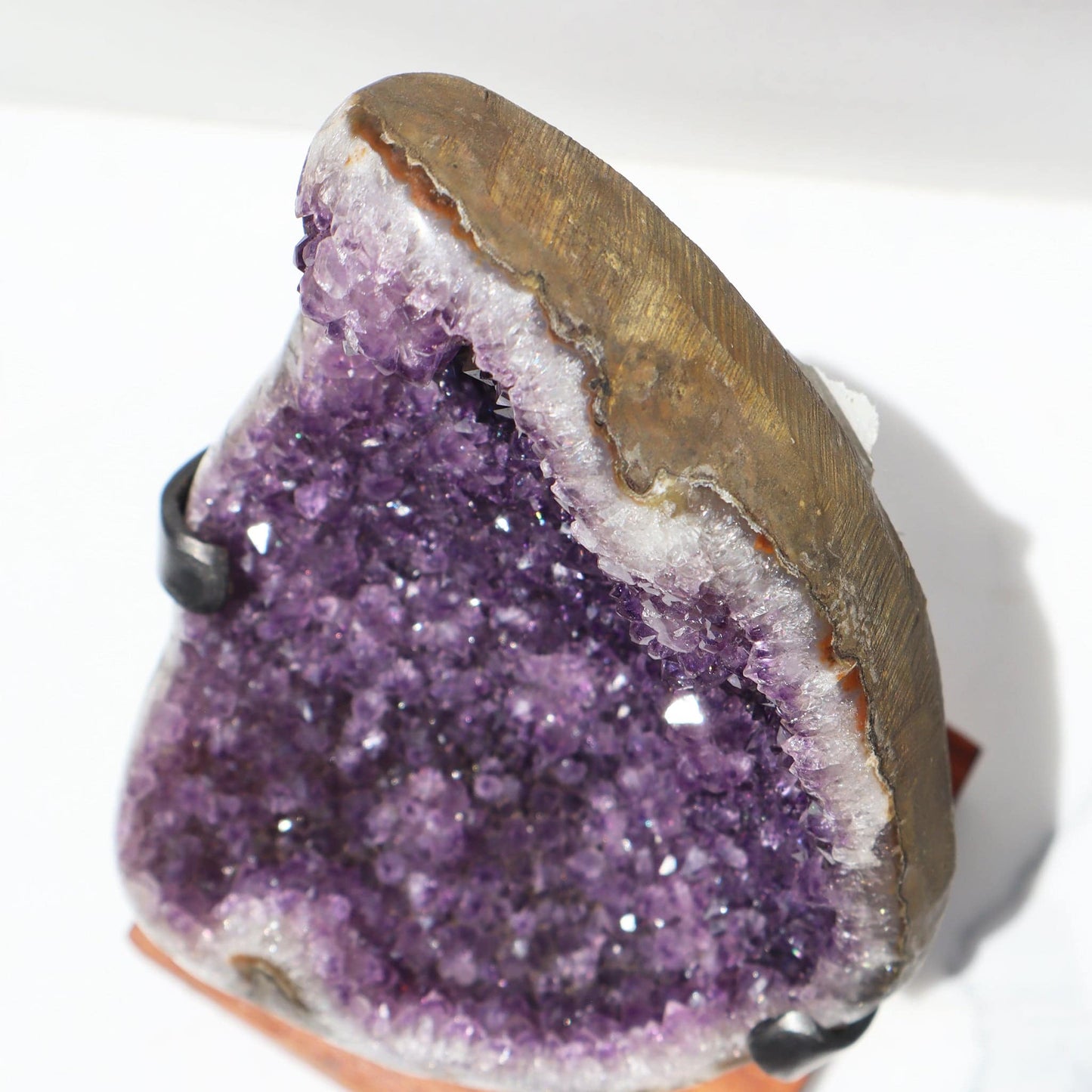 Amethyst Geode Fragment Orchid Purple Quartz on Stand - Deepest Earth
