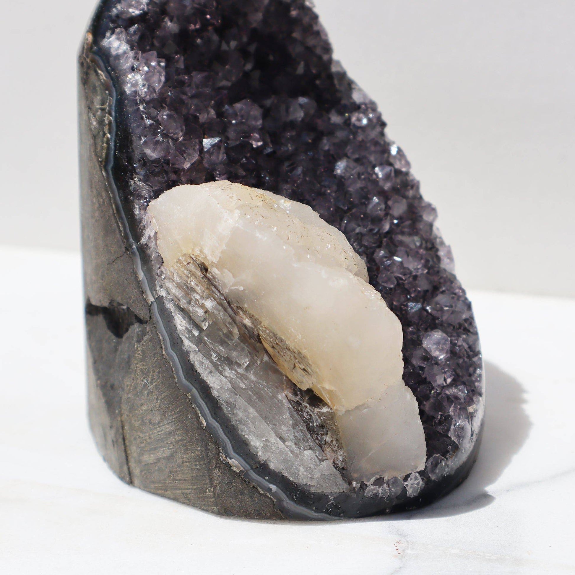 Ash-Violet Shade with Grand Calcite - Deepest Earth