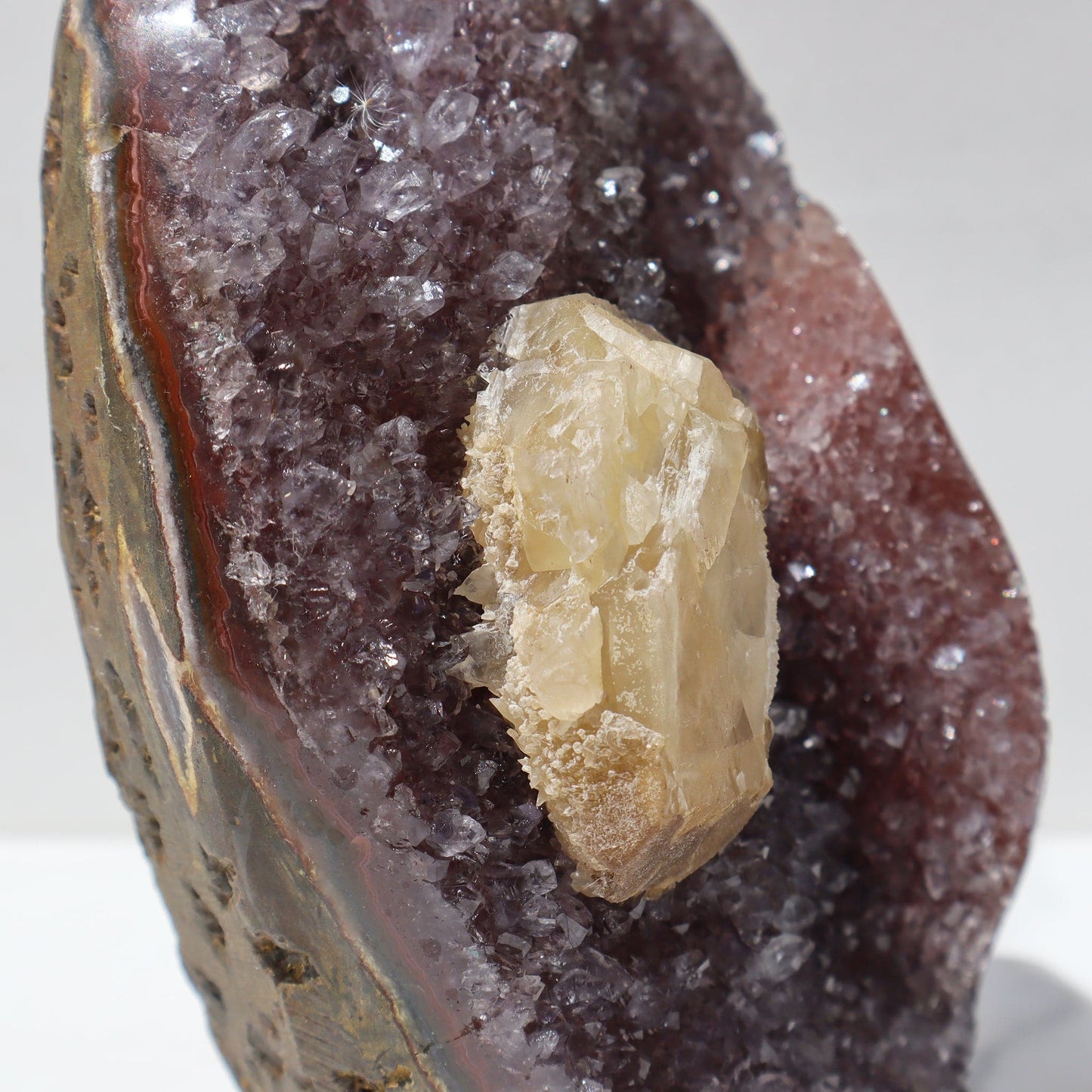 Earth Toned Rare Quartz Geode - Large Yellow Calcite - Deepest Earth