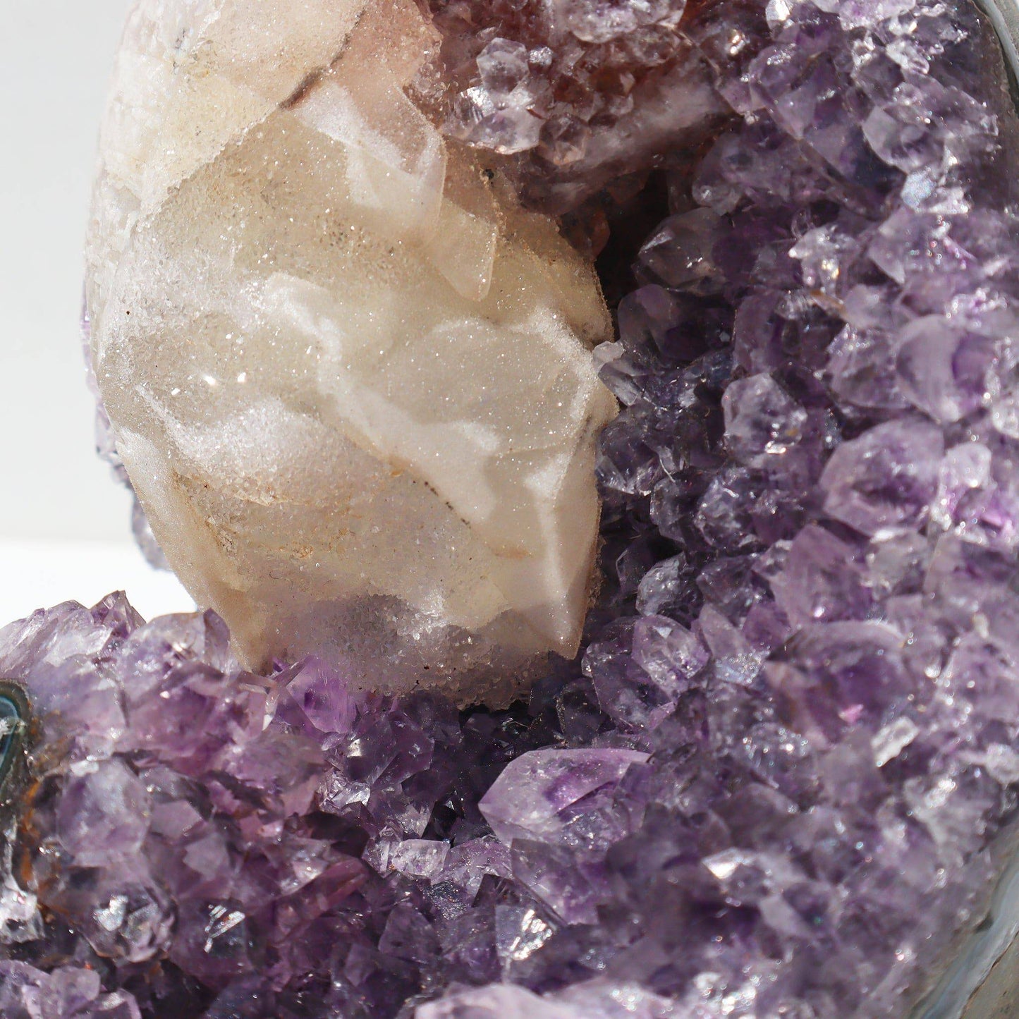 Rare Shape Amethyst - Calcite - Red Hematite - Deepest Earth