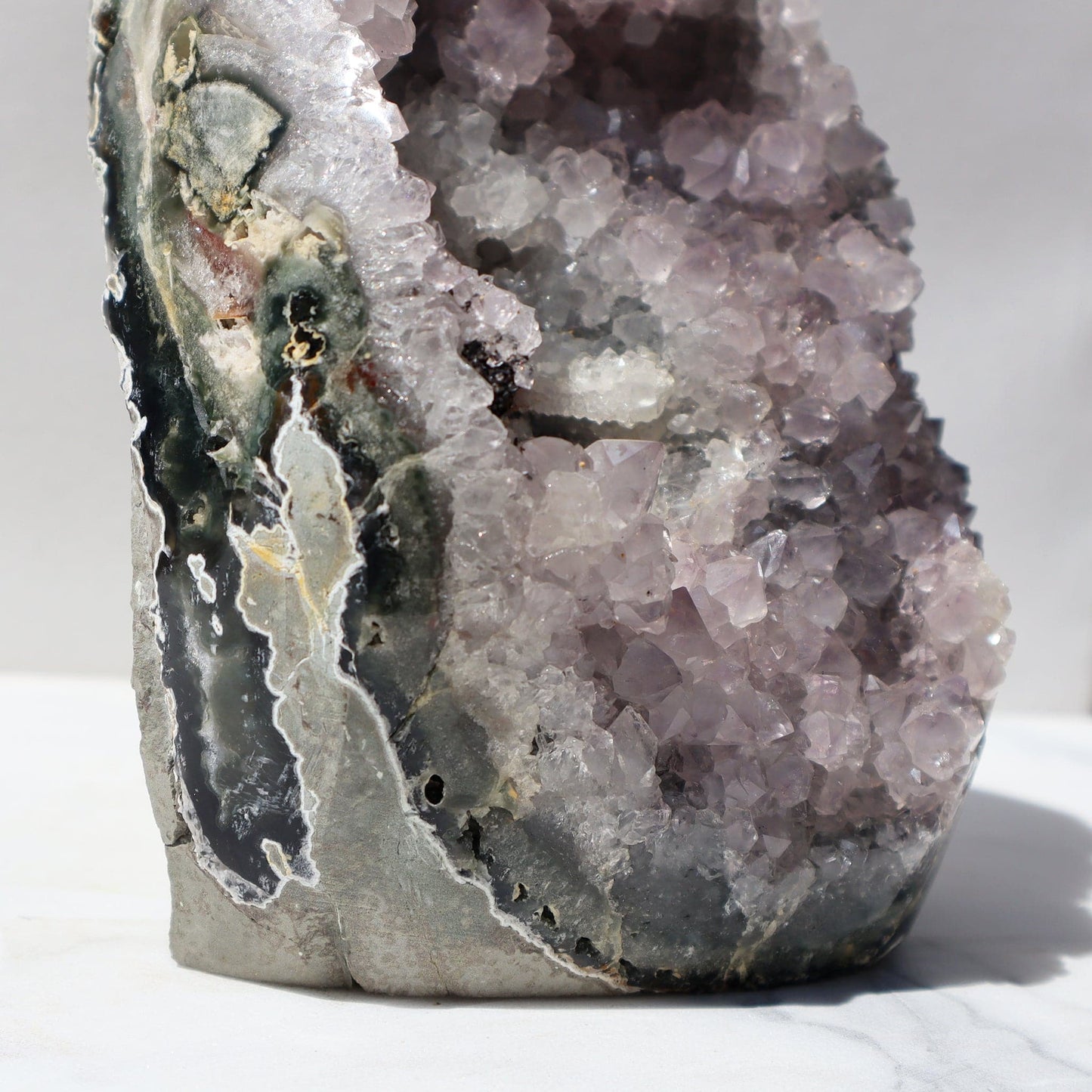 Pink Princess with Side Crystals Aperture - Deepest Earth