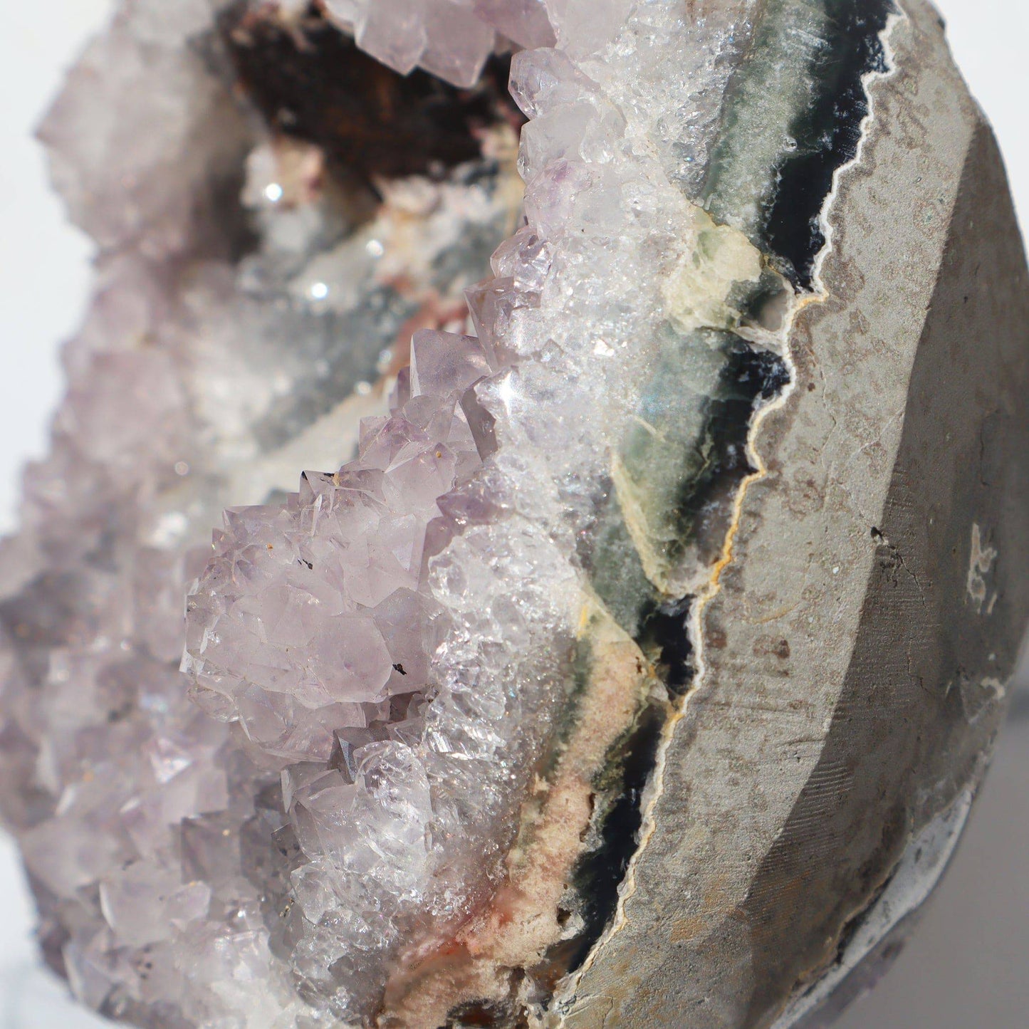 Pink Princess with Side Crystals Aperture - Deepest Earth