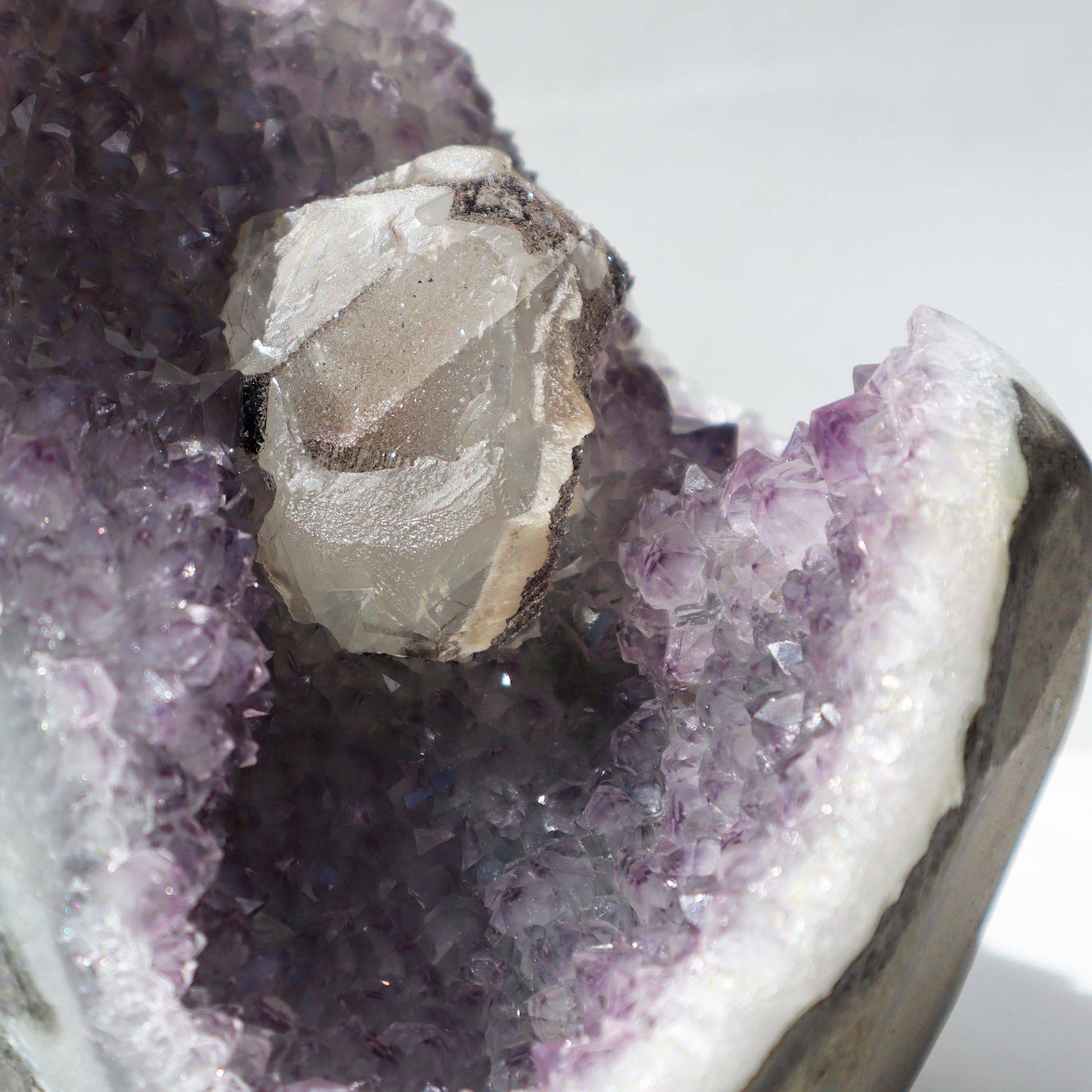 Rare Mineral on Calcite Amethyst Geode on Sale - Deepest Earth