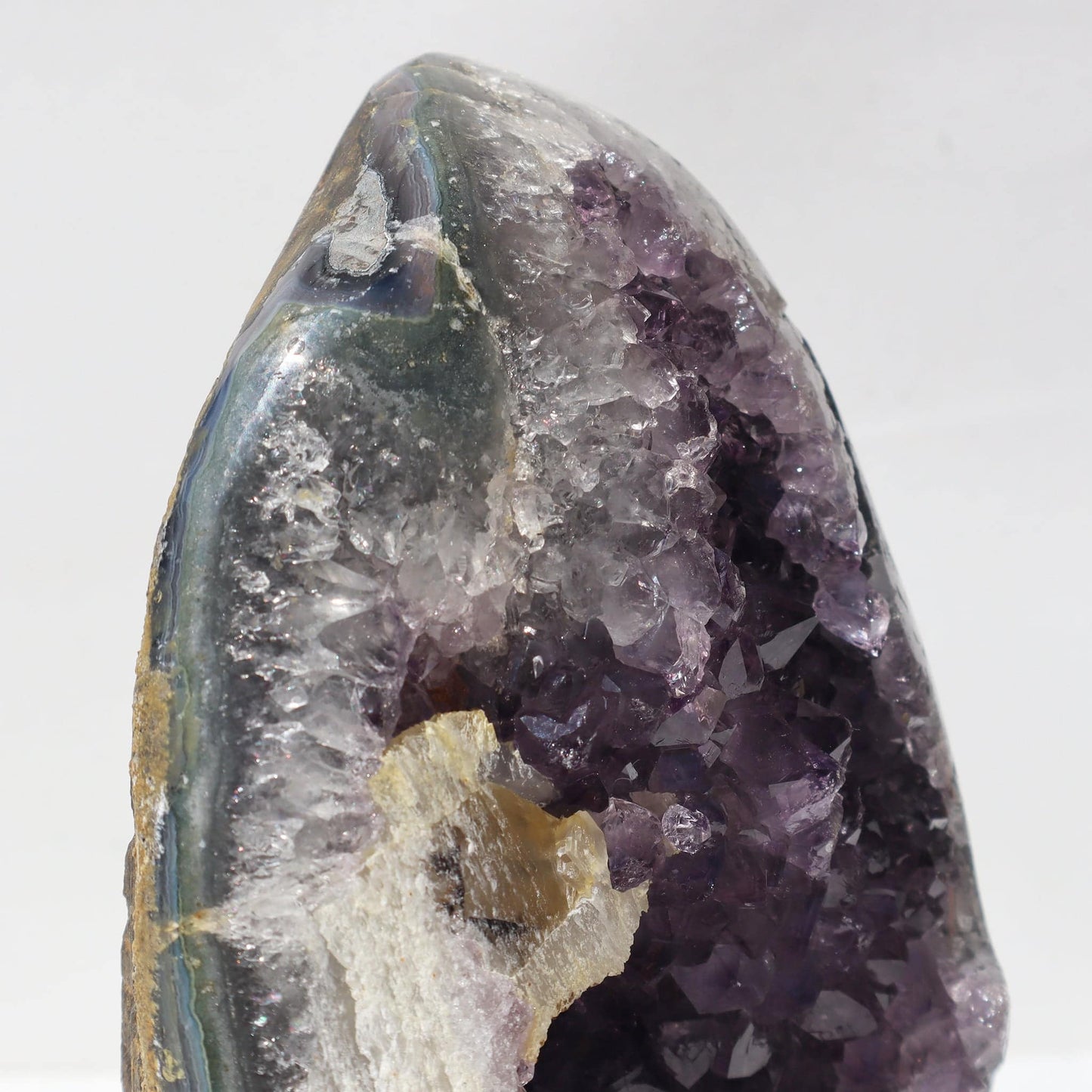 Violet Crystals and Green Jasper - Deepest Earth