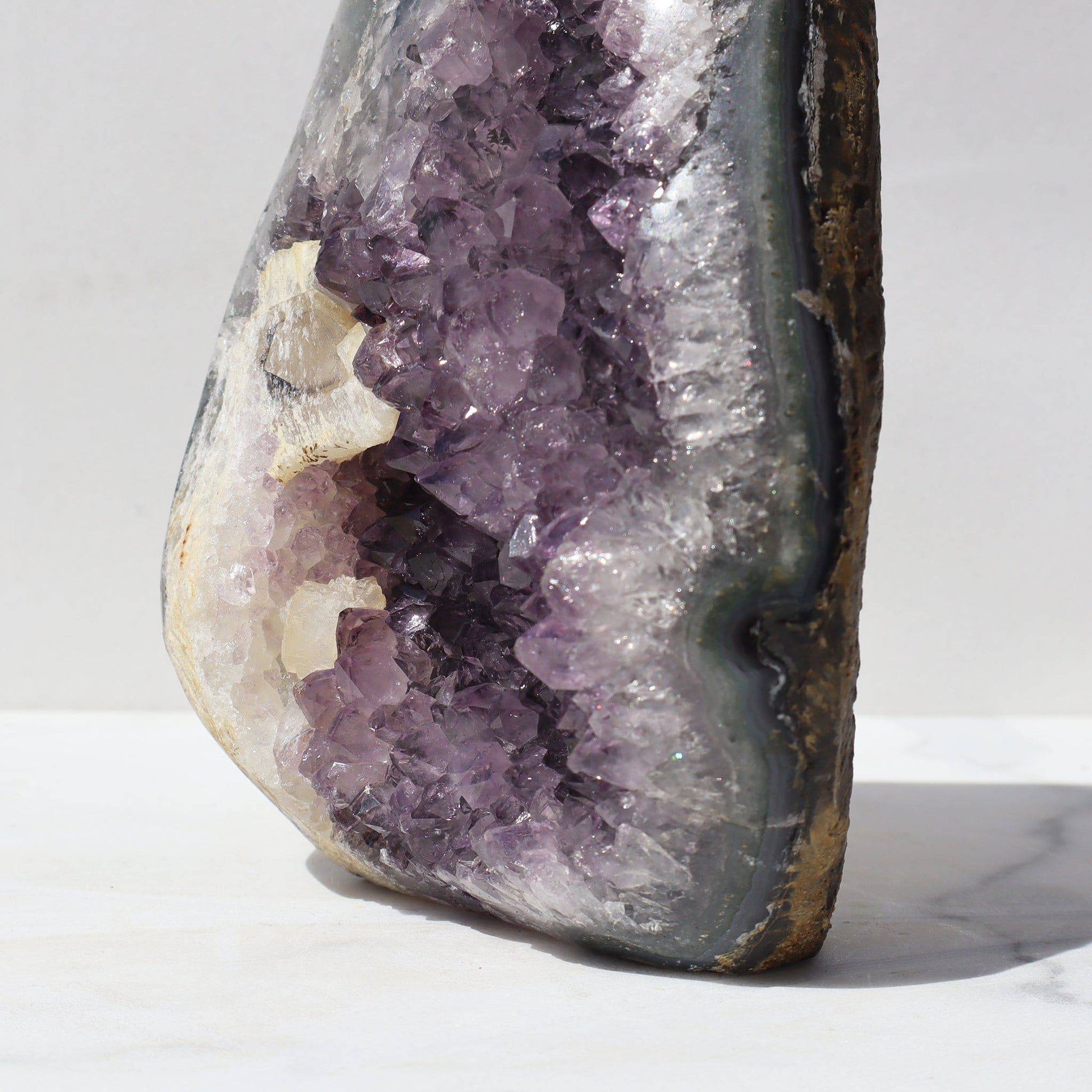Violet Crystals and Green Jasper - Deepest Earth