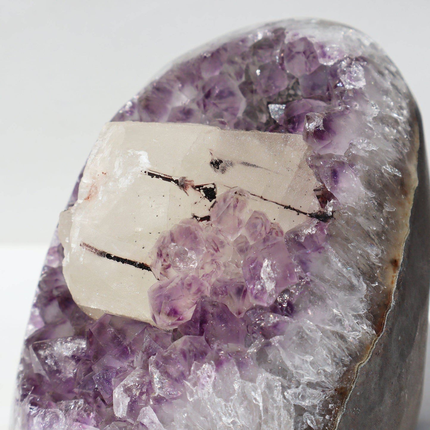 AMETHYST GEODE - WHITE QUARTZ - CALCITE - Deepest Earth