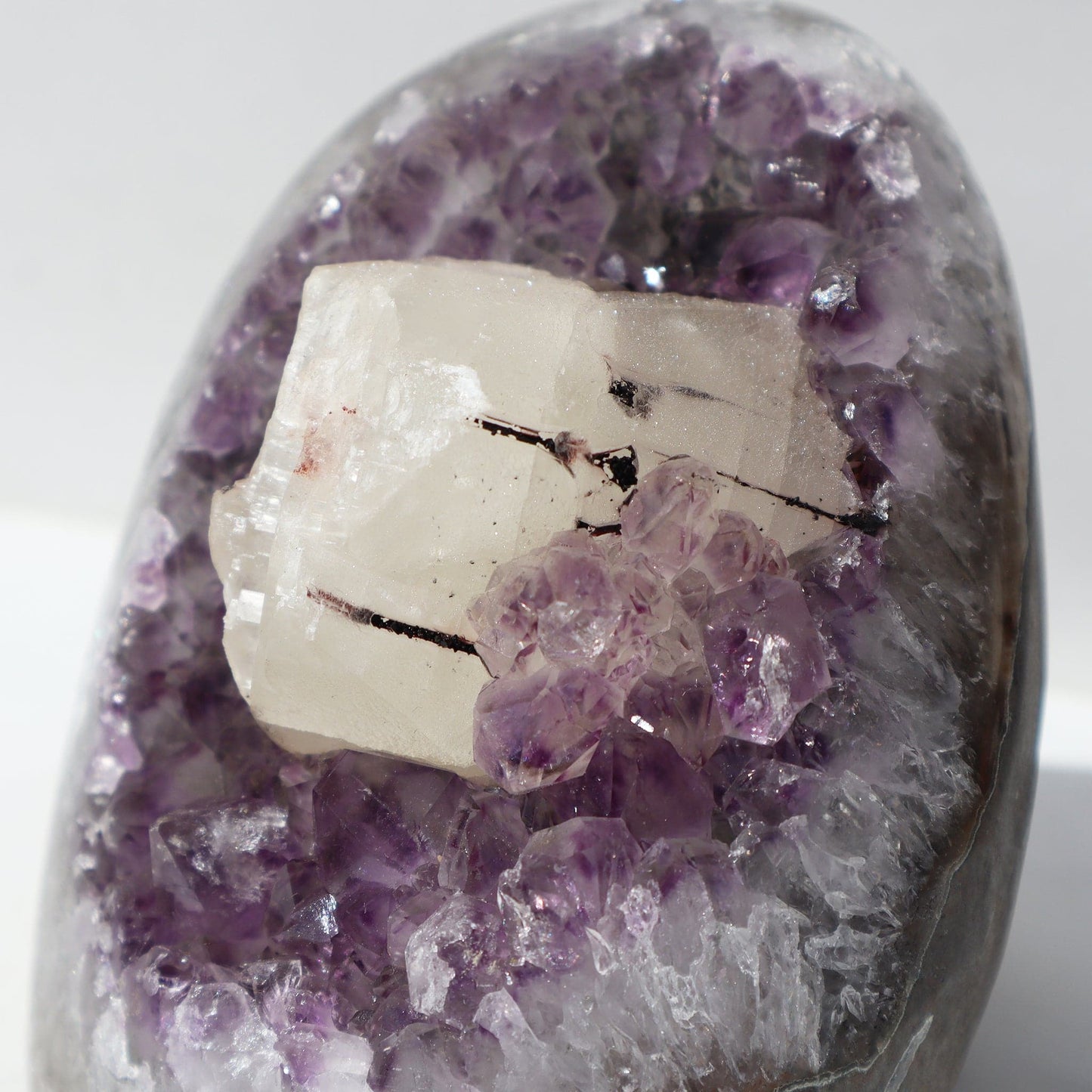 AMETHYST GEODE - WHITE QUARTZ - CALCITE - Deepest Earth