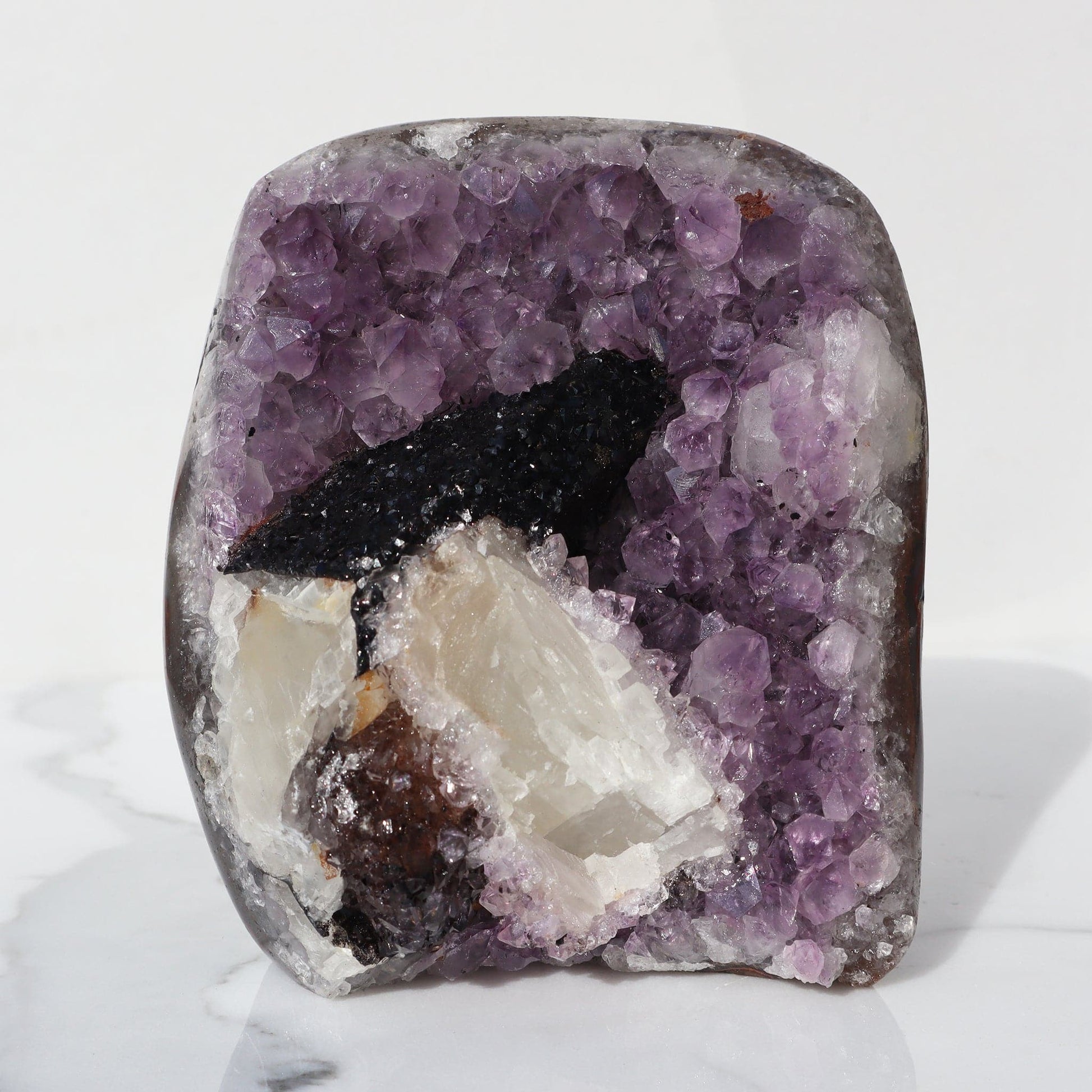 Icy _Calcites _Rare _Amethyst_Geode - Deepest Earth