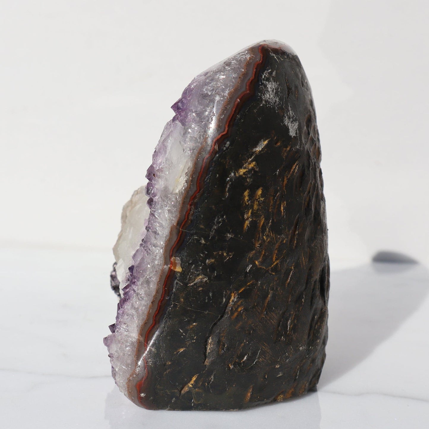 Icy Calcites Rare Amethyst Geode - Deepest Earth