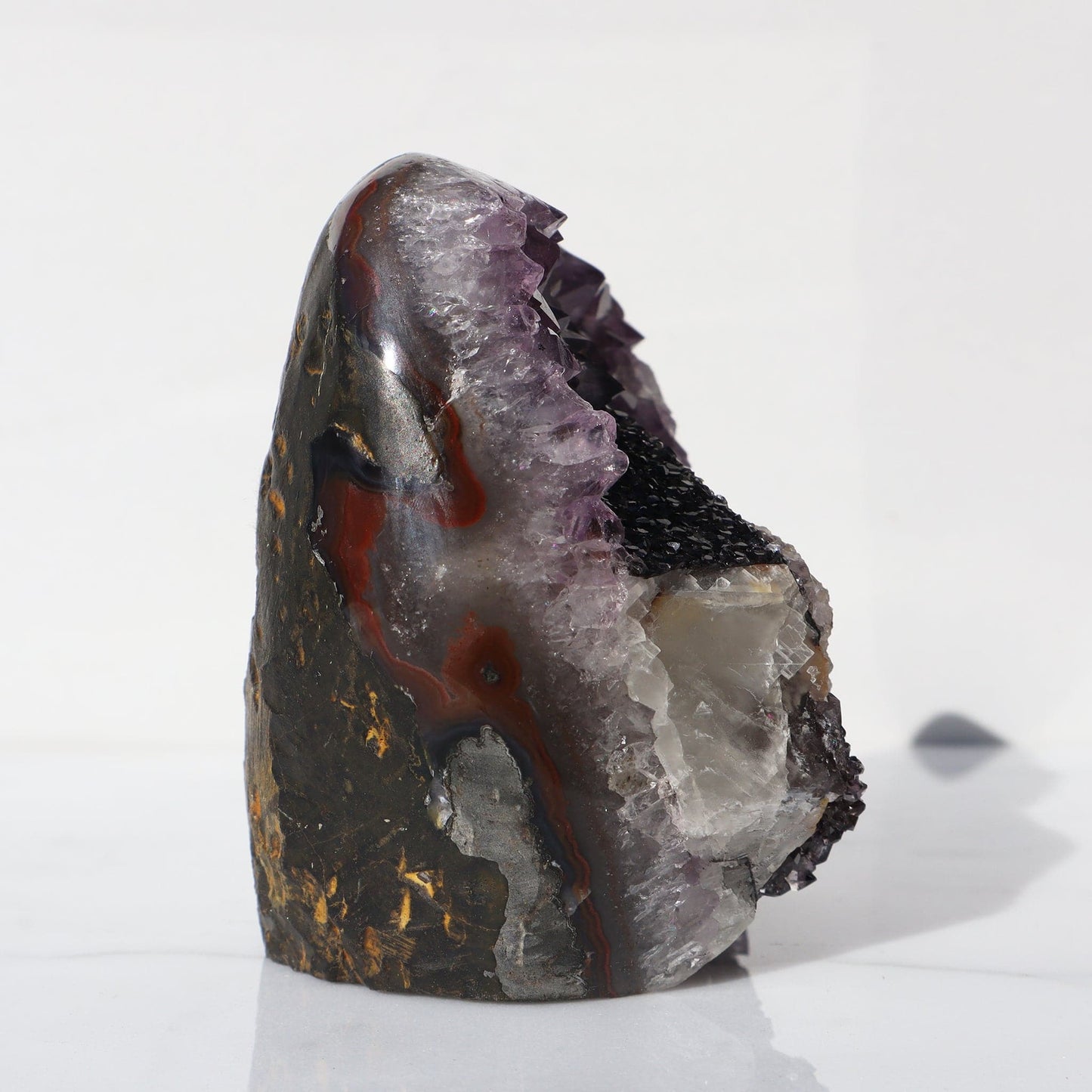 Icy Calcites Rare Amethyst Geode - Deepest Earth