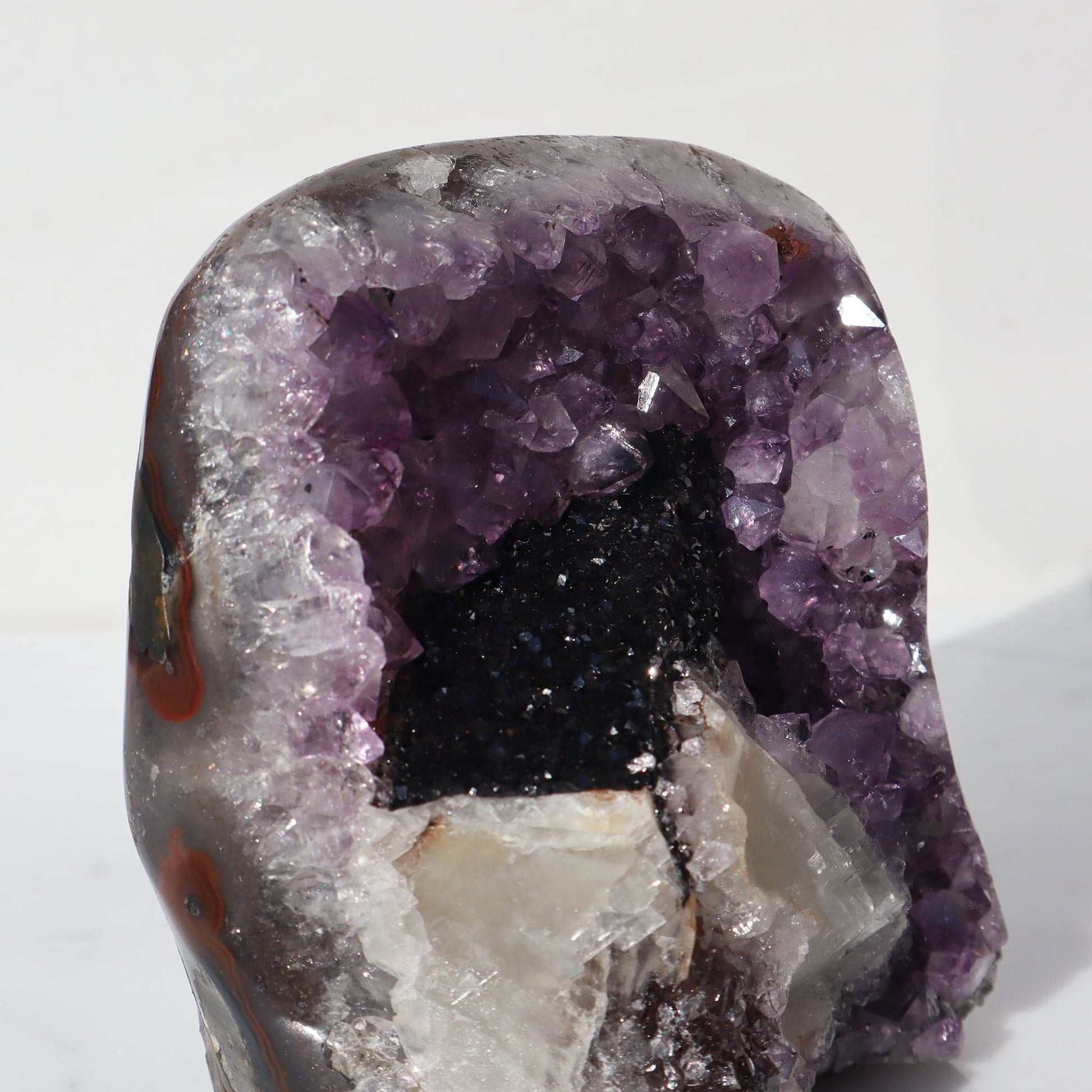 Icy Calcites Rare Amethyst Geode - Deepest Earth