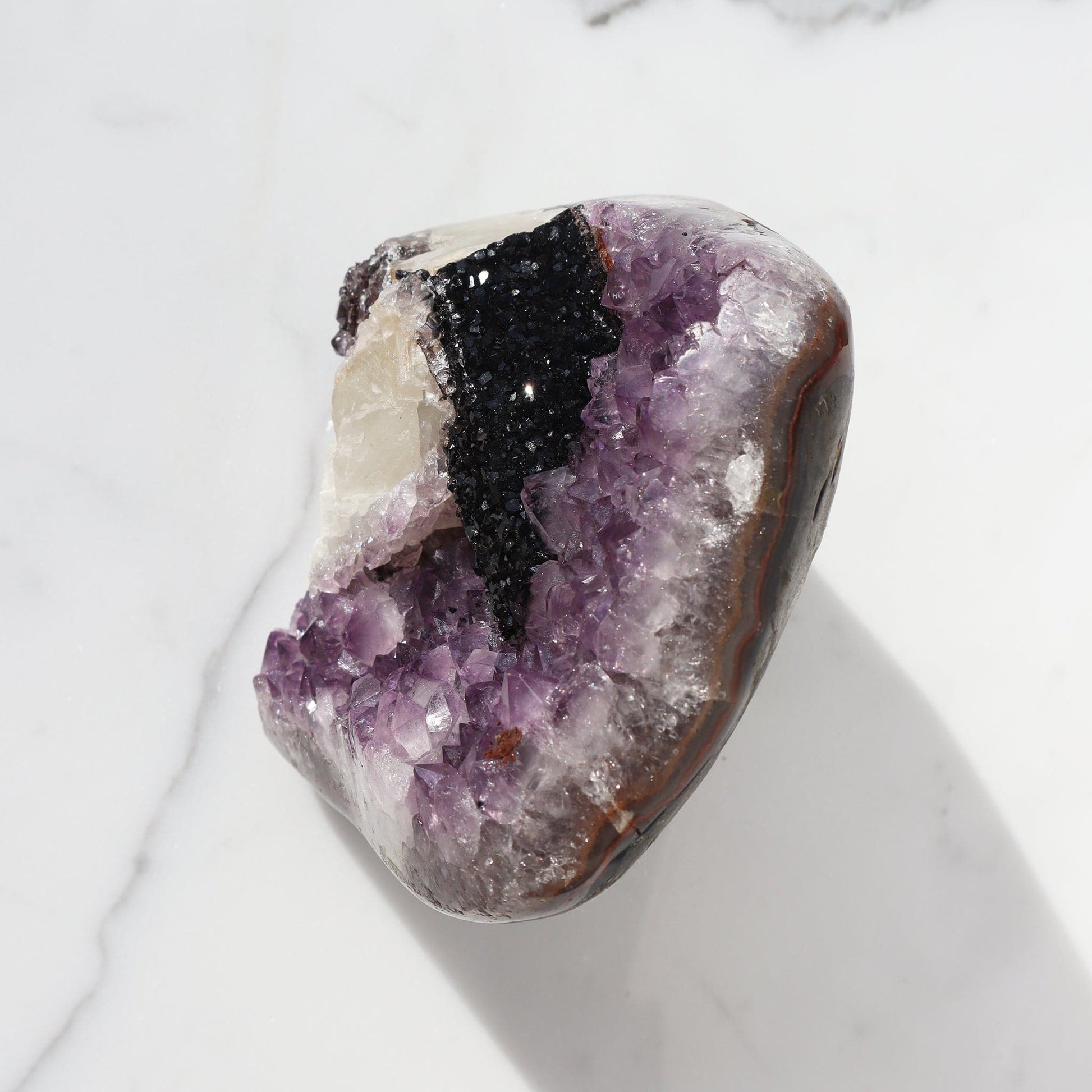 Icy Calcites Rare Amethyst Geode - Deepest Earth