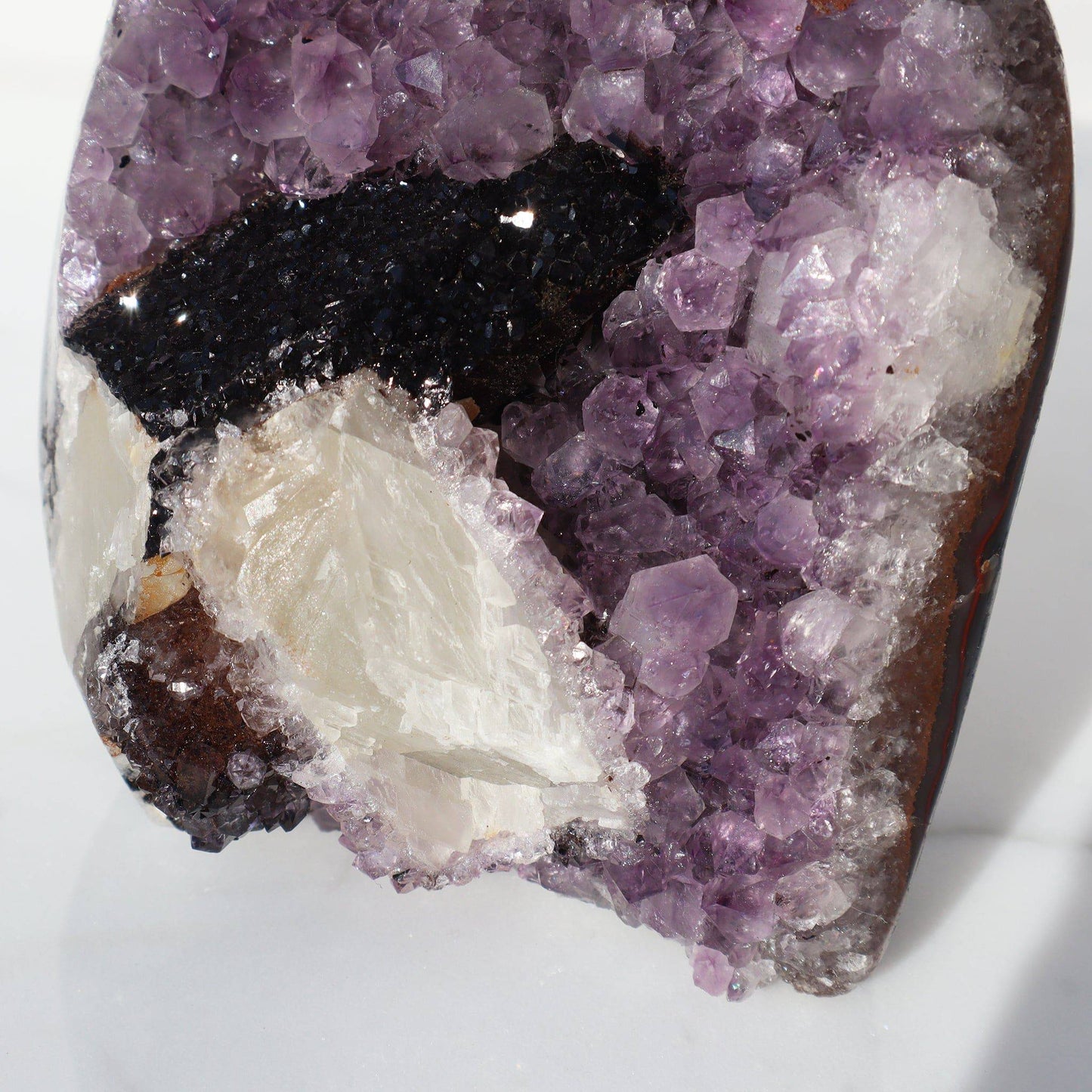 Icy Calcites Rare Amethyst Geode - Deepest Earth