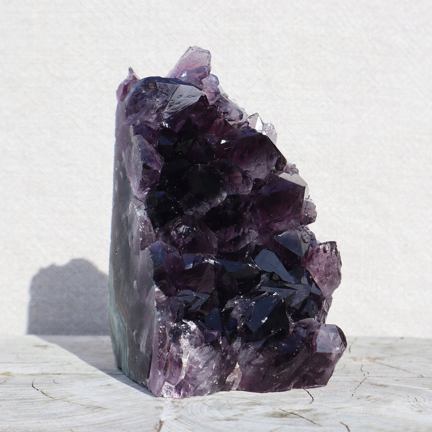 Raw Amethyst Crystals Cluster - Blue and Green Agate 