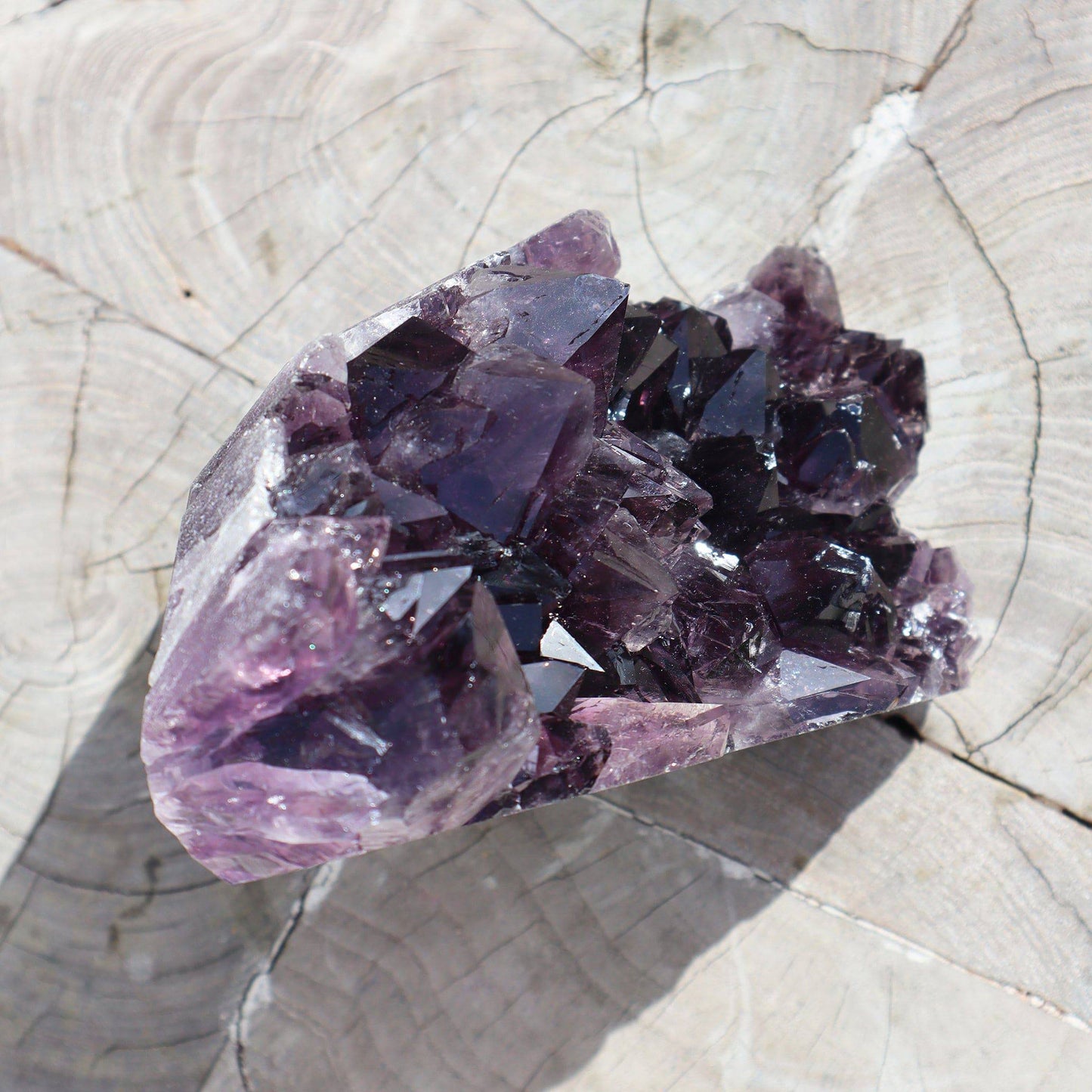 Raw Amethyst Crystals Cluster - Blue and Green Agate 