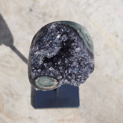 SINGLE EYE stalactite rare amethyst on stand for sale