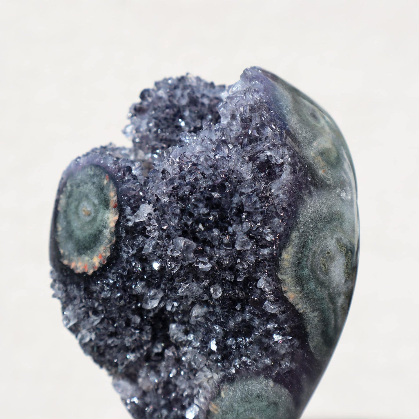 SINGLE EYE stalactite rare amethyst on stand for sale
