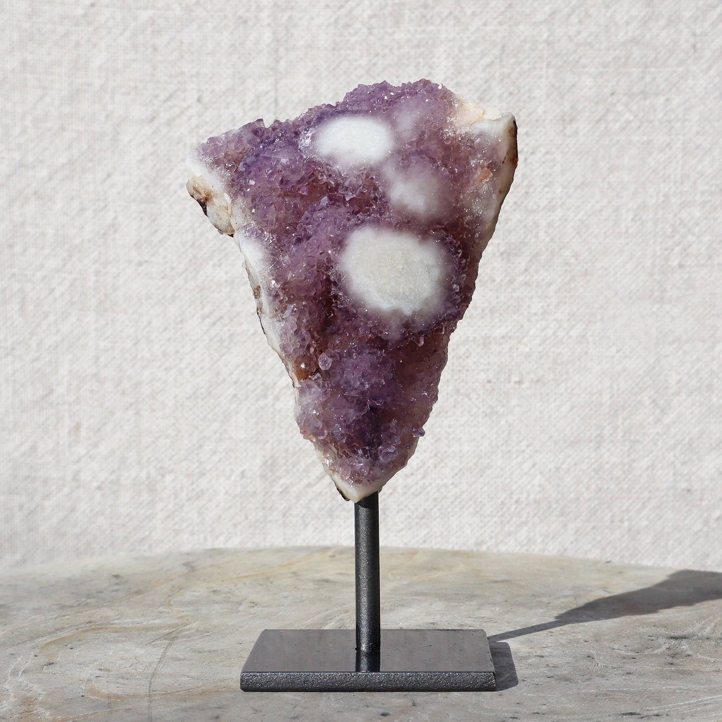 Amethyst purple pizza geode fragment mineral rare home decor - Deepest Earth