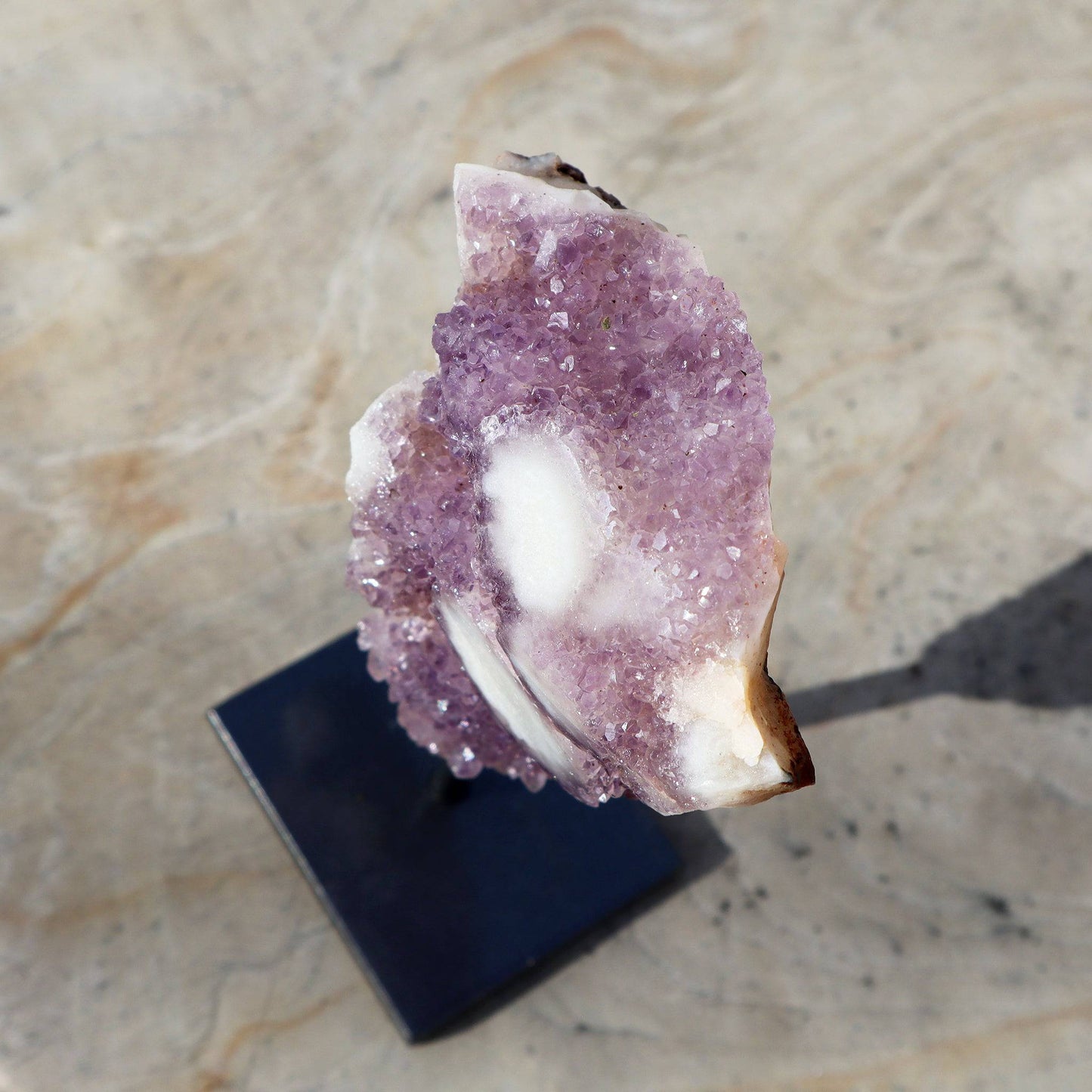 Amethyst purple pizza geode fragment mineral rare home decor - Deepest Earth